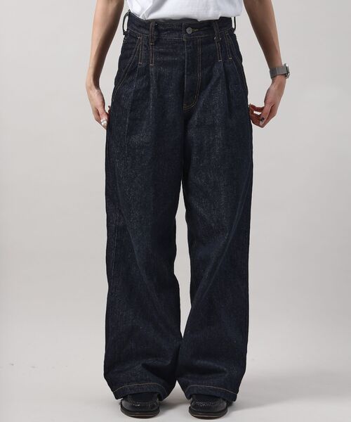 FFEIN（フェイン）の「【FFEIN（フェイン）】13oz ワイドストレートタックデニムパンツ / デニム パンツ ボトムス ワイドシルエット デニム スラブ 【セットアップ対応】（その他パンツ・メンズ・その他1/ブラック/ネイビー/ベージュ・MEDIUM/SMALL/X-SMALL/LARGE）」の16枚目の写真