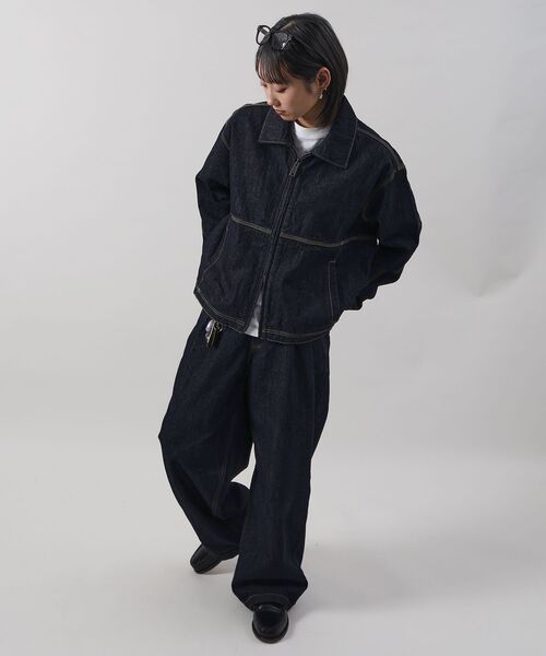 FFEIN（フェイン）の「【FFEIN（フェイン）】13oz ワイドストレートタックデニムパンツ / デニム パンツ ボトムス ワイドシルエット デニム スラブ 【セットアップ対応】（その他パンツ・メンズ・その他1/ブラック/ネイビー/ベージュ・MEDIUM/SMALL/X-SMALL/LARGE）」の19枚目の写真
