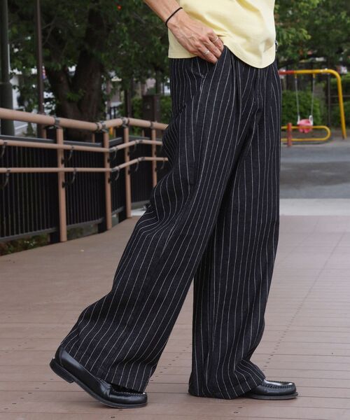 FFEIN(フェイン)の「【FFEIN(フェイン)】13oz ワイドストレートスラブデニムタックワイドパンツ /ボトムス ワイドシルエット【セットアップ対応】(その他パンツ・メンズ・その他1/ブラック/ネイビー/ベージュ・MEDIUM/SMALL/X-SMALL/LARGE)」の6枚目の写真