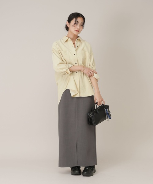 GLOBAL WORK（グローバルワーク）の「ナロースカート/650199（スカート・レディース・ライトベージュ/チャコールグレー・LARGE/MEDIUM）」の21枚目の写真