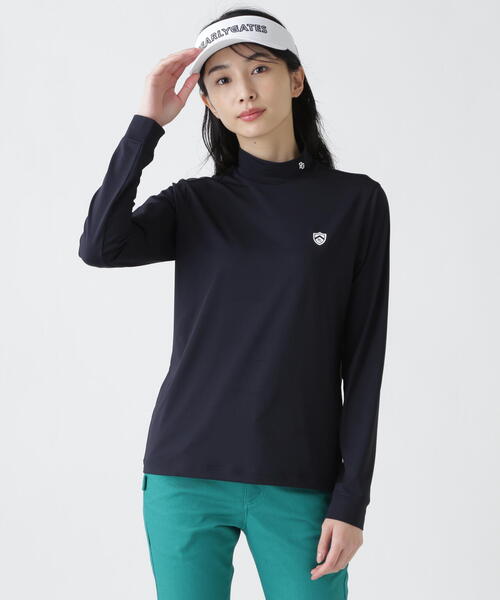 PEARLY GATES(パーリーゲイツ)の「【PEARLY GATES】ポリエステルベア天竺長袖ハイネックカットソー(Tシャツ/カットソー・レディース・ネイビー/ホワイト・SMALL/MEDIUM/LARGE)」の2枚目の写真