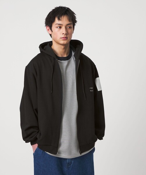 CITEN(シテン)の「<CITEN>フレンチミリタリースウェットパーカー(パーカー・メンズ・ライトグレー/ブラック・M/L)」の1枚目の写真