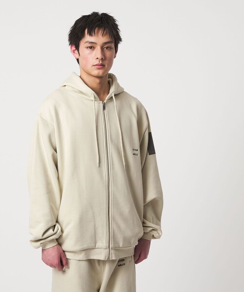 CITEN(シテン)の「<CITEN>フレンチミリタリースウェットパーカー(パーカー・メンズ・ライトグレー/ブラック・M/L)」の5枚目の写真