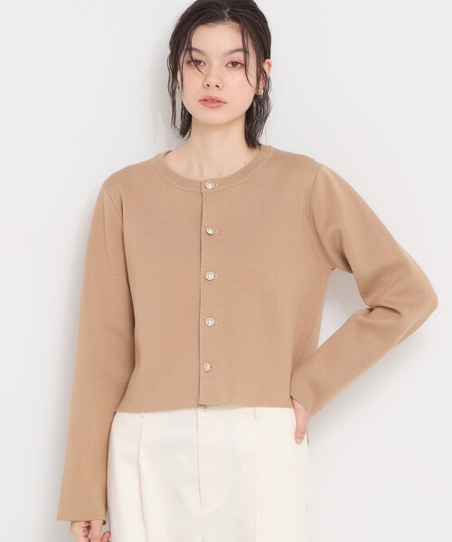 THE SHOP TK (ザ ショップ ティーケー )の「ハーフミラノカーデ(カーディガン/ボレロ・レディース・ブラック/アイボリー系2/ベージュ・13/12)」の2枚目の写真