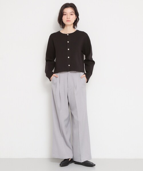 THE SHOP TK (ザ ショップ ティーケー )の「ハーフミラノカーデ(カーディガン/ボレロ・レディース・ブラック/アイボリー系2/ベージュ・13/12)」の6枚目の写真