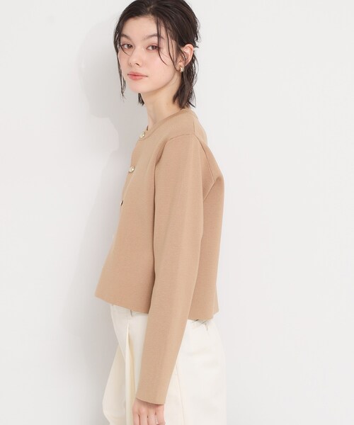 THE SHOP TK (ザ ショップ ティーケー )の「ハーフミラノカーデ(カーディガン/ボレロ・レディース・ブラック/アイボリー系2/ベージュ・13/12)」の9枚目の写真