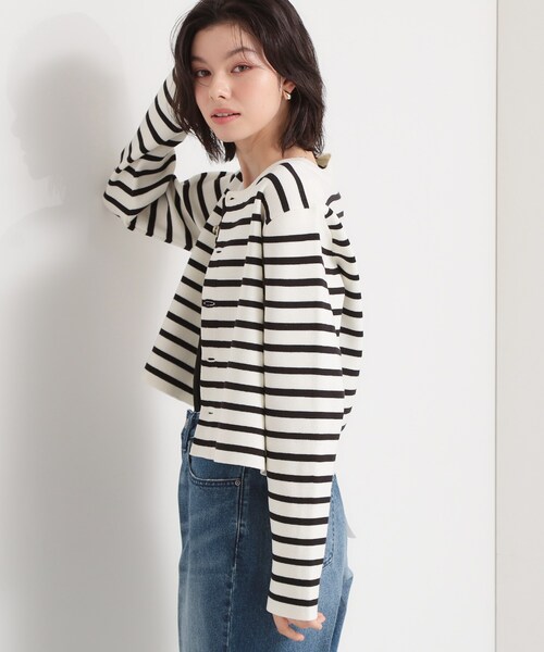 THE SHOP TK (ザ ショップ ティーケー )の「ハーフミラノカーデ(カーディガン/ボレロ・レディース・ブラック/アイボリー系2/ベージュ・13/12)」の12枚目の写真