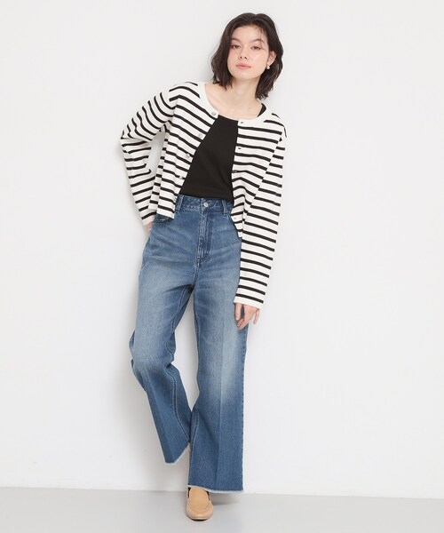 THE SHOP TK (ザ ショップ ティーケー )の「ハーフミラノカーデ(カーディガン/ボレロ・レディース・ブラック/アイボリー系2/ベージュ・13/12)」の14枚目の写真