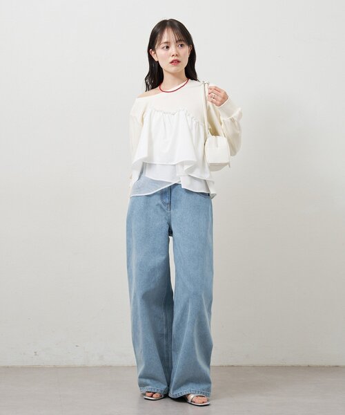 mystic(ミスティック)の「ビスチェドッキングスウェット(スウェット・レディース・チャコールグレー/グレー/アイボリー・FREE)」の8枚目の写真