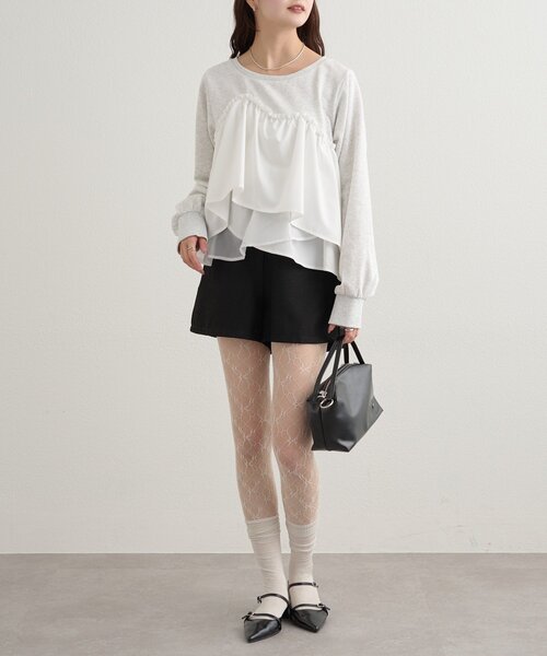 mystic(ミスティック)の「ビスチェドッキングスウェット(スウェット・レディース・チャコールグレー/グレー/アイボリー・FREE)」の19枚目の写真