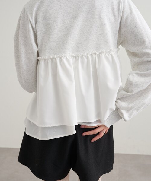 mystic(ミスティック)の「ビスチェドッキングスウェット(スウェット・レディース・チャコールグレー/グレー/アイボリー・FREE)」の22枚目の写真