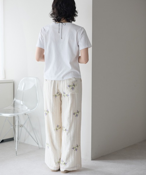 SOTT(ソット)の「花刺繍パンツ(その他パンツ・レディース・オフホワイト/ブラック・FREE)」の16枚目の写真