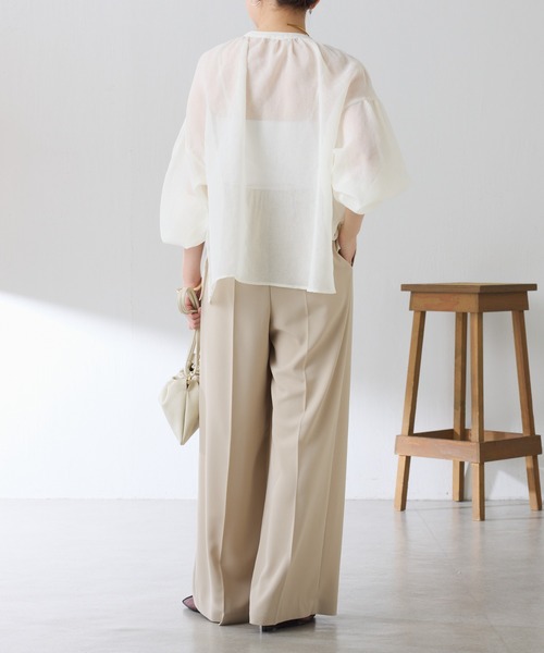 S COLLAGE（エスコラージュ）の「スキッパーシアーシャツ/WEB限定（シャツ/ブラウス・レディース・ブラック/オフホワイト/ブルー/ブラウン・FREE）」の11枚目の写真