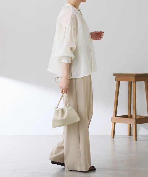 S COLLAGE（エスコラージュ）の「スキッパーシアーシャツ/WEB限定（シャツ/ブラウス・レディース・ブラック/オフホワイト/ブルー/ブラウン・FREE）」の12枚目の写真