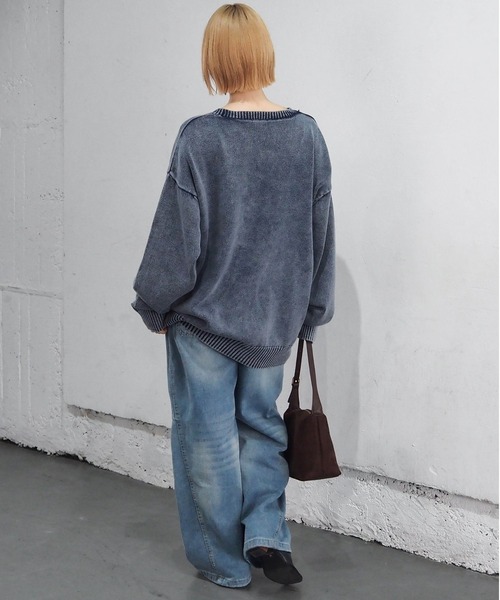 tiptop(ティップトップ)の「ストーンウォッシュロゴBIGプルオーバー(ニット/セーター・レディース・ネイビー/ブラック・FREE)」の21枚目の写真