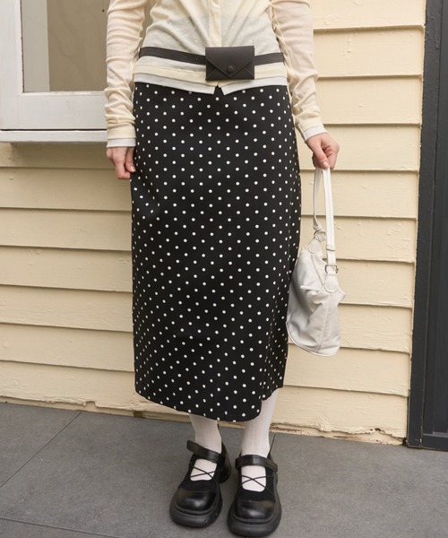 Birthday room(バースデイルーム)の「ドットIラインロングスカート/dot I-line long skirt(スカート・レディース・ブラック/ホワイト・FREE)」の17枚目の写真