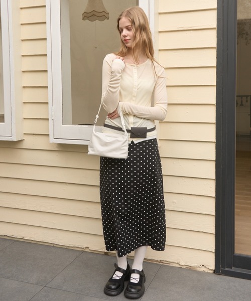 Birthday room(バースデイルーム)の「ドットIラインロングスカート/dot I-line long skirt(スカート・レディース・ブラック/ホワイト・FREE)」の15枚目の写真