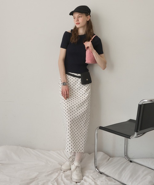 Birthday room(バースデイルーム)の「ドットIラインロングスカート/dot I-line long skirt(スカート・レディース・ブラック/ホワイト・FREE)」の20枚目の写真