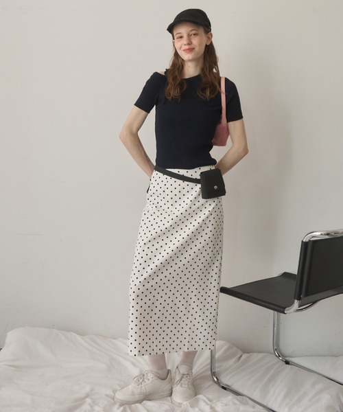 Birthday room(バースデイルーム)の「ドットIラインロングスカート/dot I-line long skirt(スカート・レディース・ブラック/ホワイト・FREE)」の21枚目の写真
