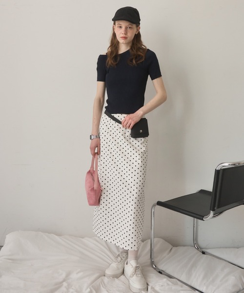 Birthday room(バースデイルーム)の「ドットIラインロングスカート/dot I-line long skirt(スカート・レディース・ブラック/ホワイト・FREE)」の22枚目の写真