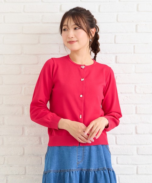 Rose Tiara(ローズティアラ)の「ファッションアイコンボタンニットカーディガン(カーディガン/ボレロ・レディース・ピンク/ネイビー/ライトブルー・38/42/46)」の18枚目の写真