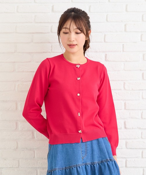 Rose Tiara(ローズティアラ)の「ファッションアイコンボタンニットカーディガン(カーディガン/ボレロ・レディース・ピンク/ネイビー/ライトブルー・38/42/46)」の21枚目の写真