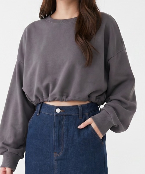 umune(ウムネ)の「クロップド丈 パーカー ジップアップ スウェット ショート丈 フーディー 長袖 トップス スッキリ見え カジュアル 秋 冬(スウェット・レディース・チャコールグレー/グレイッシュベージュ/ブラック・S/M)」の6枚目の写真