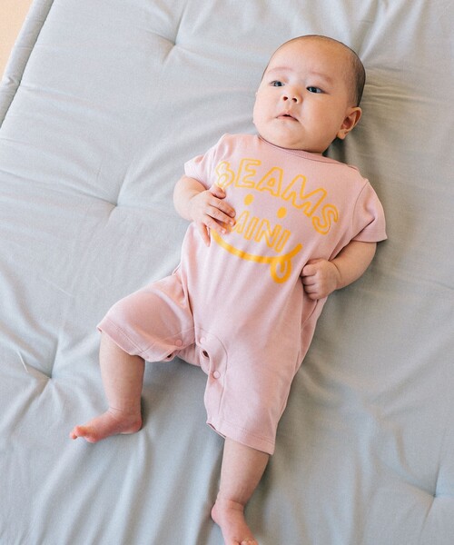 BEAMS mini（ビームスミニ）の「ベビー スマイル ロンパース 2026SS（70～80cm）（ロンパース・キッズ・ミント/イエロー系その他4/ピンク/ライトグレー・80/70）」の4枚目の写真