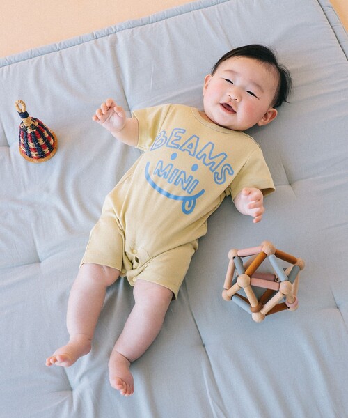 BEAMS mini（ビームスミニ）の「ベビー スマイル ロンパース 2026SS（70～80cm）（ロンパース・キッズ・ミント/イエロー系その他4/ピンク/ライトグレー・80/70）」の3枚目の写真