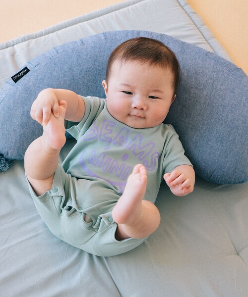 BEAMS mini（ビームスミニ）の「ベビー スマイル ロンパース 2026SS（70～80cm）（ロンパース・キッズ・ミント/イエロー系その他4/ピンク/ライトグレー・80/70）」の2枚目の写真