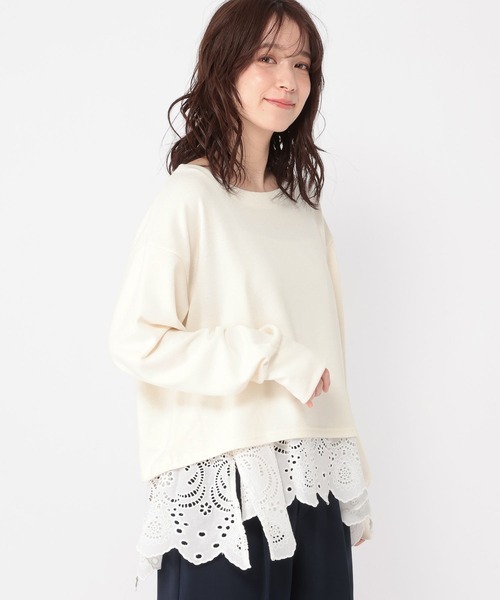 studio CLIP（スタディオクリップ）の「レースキャミソールセットプルオーバー（Tシャツ/カットソー・レディース・オフホワイト/グレー/ブラック・FREE）」の5枚目の写真