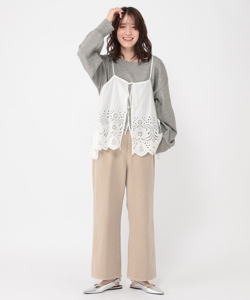 studio CLIP（スタディオクリップ）の「レースキャミソールセットプルオーバー（Tシャツ/カットソー・レディース・オフホワイト/グレー/ブラック・FREE）」の10枚目の写真