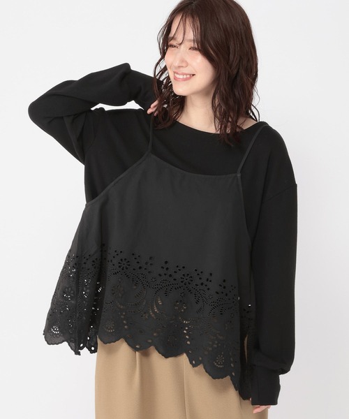 studio CLIP（スタディオクリップ）の「レースキャミソールセットプルオーバー（Tシャツ/カットソー・レディース・オフホワイト/グレー/ブラック・FREE）」の12枚目の写真