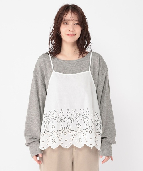 studio CLIP（スタディオクリップ）の「レースキャミソールセットプルオーバー（Tシャツ/カットソー・レディース・オフホワイト/グレー/ブラック・FREE）」の16枚目の写真