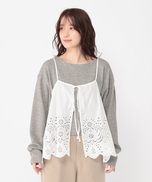 studio CLIP（スタディオクリップ）の「レースキャミソールセットプルオーバー（Tシャツ/カットソー・レディース・オフホワイト/グレー/ブラック・FREE）」の19枚目の写真