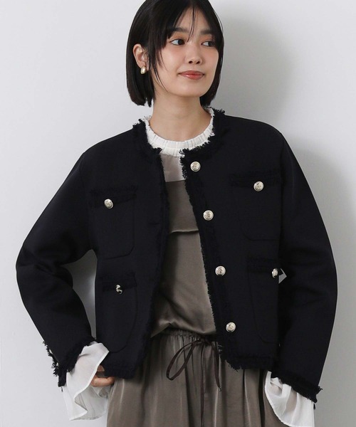 margaux（マルゴー）の「マルゴークルーネックニットジャケット（その他アウター・レディース・レッド/ネイビー・FREE）」の10枚目の写真