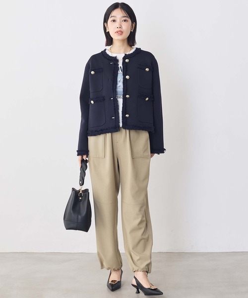 margaux（マルゴー）の「マルゴークルーネックニットジャケット（その他アウター・レディース・レッド/ネイビー・FREE）」の14枚目の写真