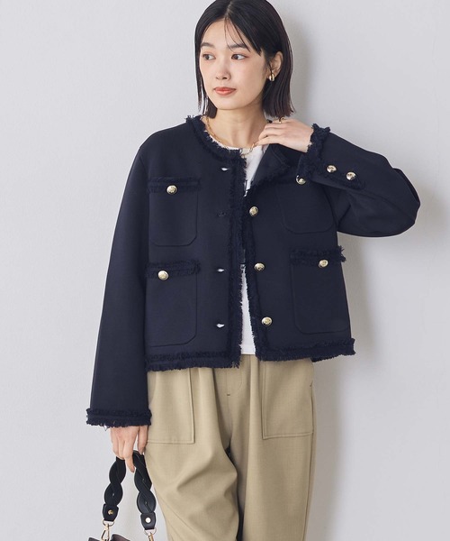 margaux（マルゴー）の「マルゴークルーネックニットジャケット（その他アウター・レディース・レッド/ネイビー・FREE）」の15枚目の写真