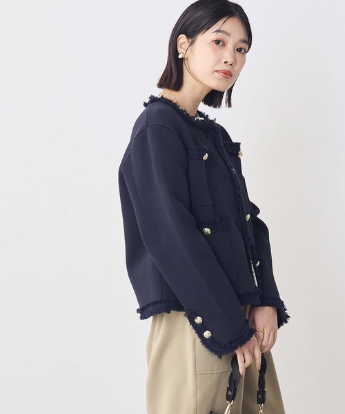 margaux（マルゴー）の「マルゴークルーネックニットジャケット（その他アウター・レディース・レッド/ネイビー・FREE）」の16枚目の写真