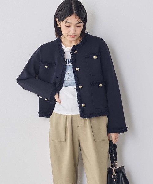 margaux（マルゴー）の「マルゴークルーネックニットジャケット（その他アウター・レディース・レッド/ネイビー・FREE）」の18枚目の写真