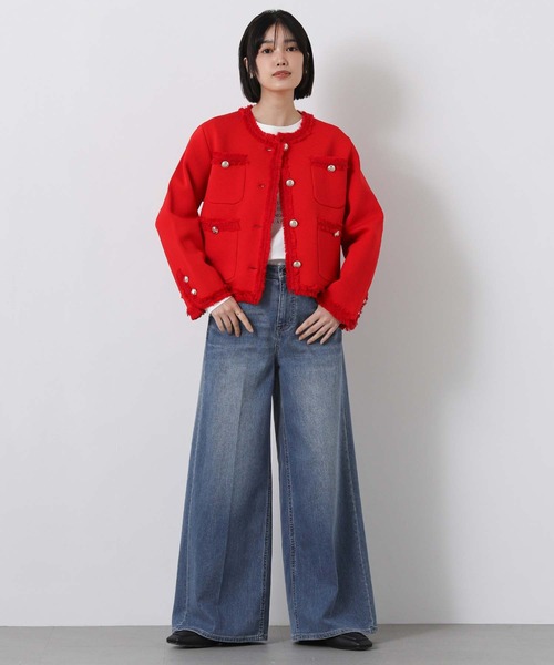 margaux（マルゴー）の「マルゴークルーネックニットジャケット（その他アウター・レディース・レッド/ネイビー・FREE）」の19枚目の写真