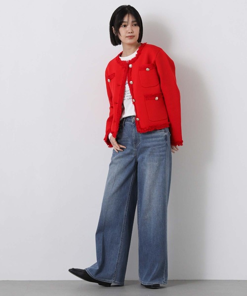 margaux（マルゴー）の「マルゴークルーネックニットジャケット（その他アウター・レディース・レッド/ネイビー・FREE）」の22枚目の写真