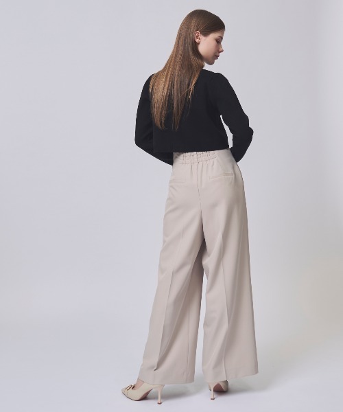 SWINGLE（スウィングル）の「ハイウエストタックワイドパンツ（その他パンツ・レディース・ダークブルー/ベージュ/ライトグレー・MEDIUM/SMALL）」の8枚目の写真