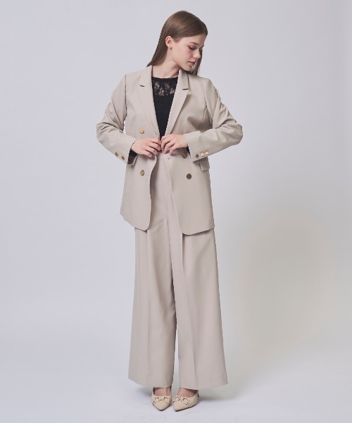 SWINGLE（スウィングル）の「ハイウエストタックワイドパンツ（その他パンツ・レディース・ダークブルー/ベージュ/ライトグレー・MEDIUM/SMALL）」の9枚目の写真