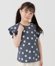 chil2 | 綿100% 総柄肩フリルTシャツ(Tシャツ/カットソー)