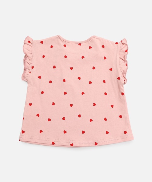 chil2(チルツー)の「綿100% 総柄肩フリルTシャツ(Tシャツ/カットソー・キッズ・ミント/チャコールグレー/スモークピンク/ホワイト/ラベンダー・100cm/90cm/80cm/110cm/140cm/130cm/120cm)」の7枚目の写真