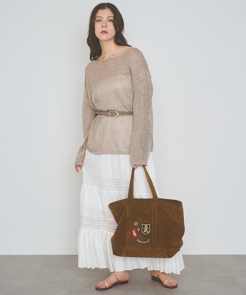 marco masi(マルコマージ)の「【MARCO MASI】スエードワッペントート(トートバッグ・レディース・ブラウン・FREE)」の5枚目の写真