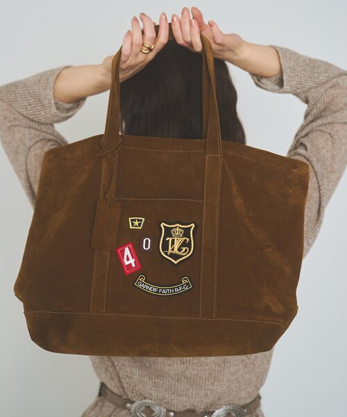 marco masi(マルコマージ)の「【MARCO MASI】スエードワッペントート(トートバッグ・レディース・ブラウン・FREE)」の2枚目の写真