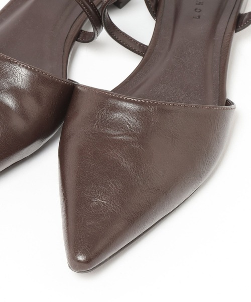 LOWRYS FARM（ローリーズファーム）の「ストラップポインテッドフラットシューズ 645979（サンダル・レディース・ブラック/ブラウン・MEDIUM/LARGE）」の9枚目の写真