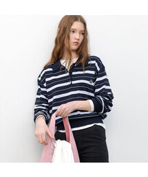 MULTI STRIPE LOOSE FIT COLLAR KNIT (T-7179)